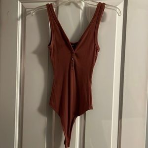 Ribbed Abercrombie and Fitch button up body suit tank top